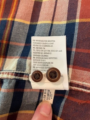 American Eagle Boy's Blue Plaid Cotton Short Sleeve Shirt Large Seriously Soft - Picture 6 of 7