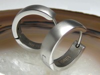 Edelstahl Creolen Herren Ohrringe Damen Silber Matt 18MmØ MäNner Flinserl Bogen