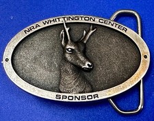 NRA Whittington Center Sponsor Elk Antelope Deer Hunt Gun Education Belt Buckle