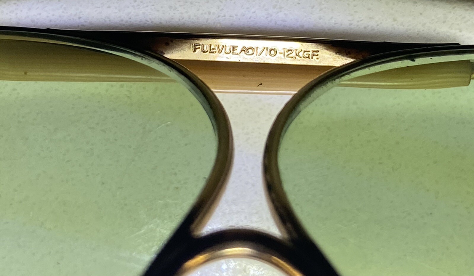 Vintage American Optical AO Ful-Vue Light Green 1/10 12k GF Aviator w/Case image 8