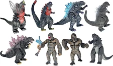 TwCare 8pcs Attacking King Kong vs Godzilla Toys 2021 Movable Joint Set of 8 