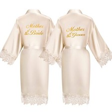 2 PCS Women Bridal Robe for Mother of The Bride Groom Satin Robes for Wedding...