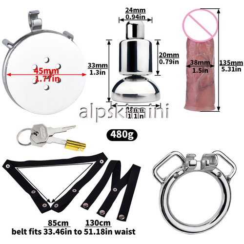 New Inverted Chastity Cage with Large Realistic Detachable Accessories Fetish - Picture 10 of 47