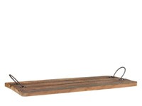 Chic Antique Tablett Grimaud Mit Henkel 30X59 Cm Holz Griffe Aus Metall