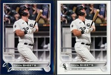 2022 Topps Series 1 Gavin Sheets RC #12 Royal Blue Parallel & Base - Pair