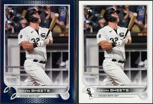 2022 Topps Series 1 Gavin Sheets RC #12 Royal Blue Parallel & Base - Pair