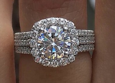 ABSOLUTER TRAUMRING CUBIC ZIRKONIA RING TOPRING GR.9 19,1 LUXUS VERLOBUNGSRING