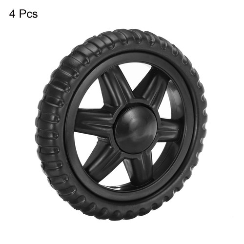 4pcs Shopping Cart Wheels Replacement 5 Inch Rubber Foaming Trolley Wheel Black - Picture 4 of 7