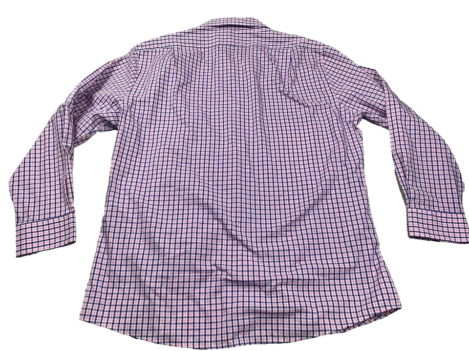 Camisa de vestir Dockers para hombre L16-16,5 (32-33) rosa guinga ajustada cuello elástico Foto 2 de 4