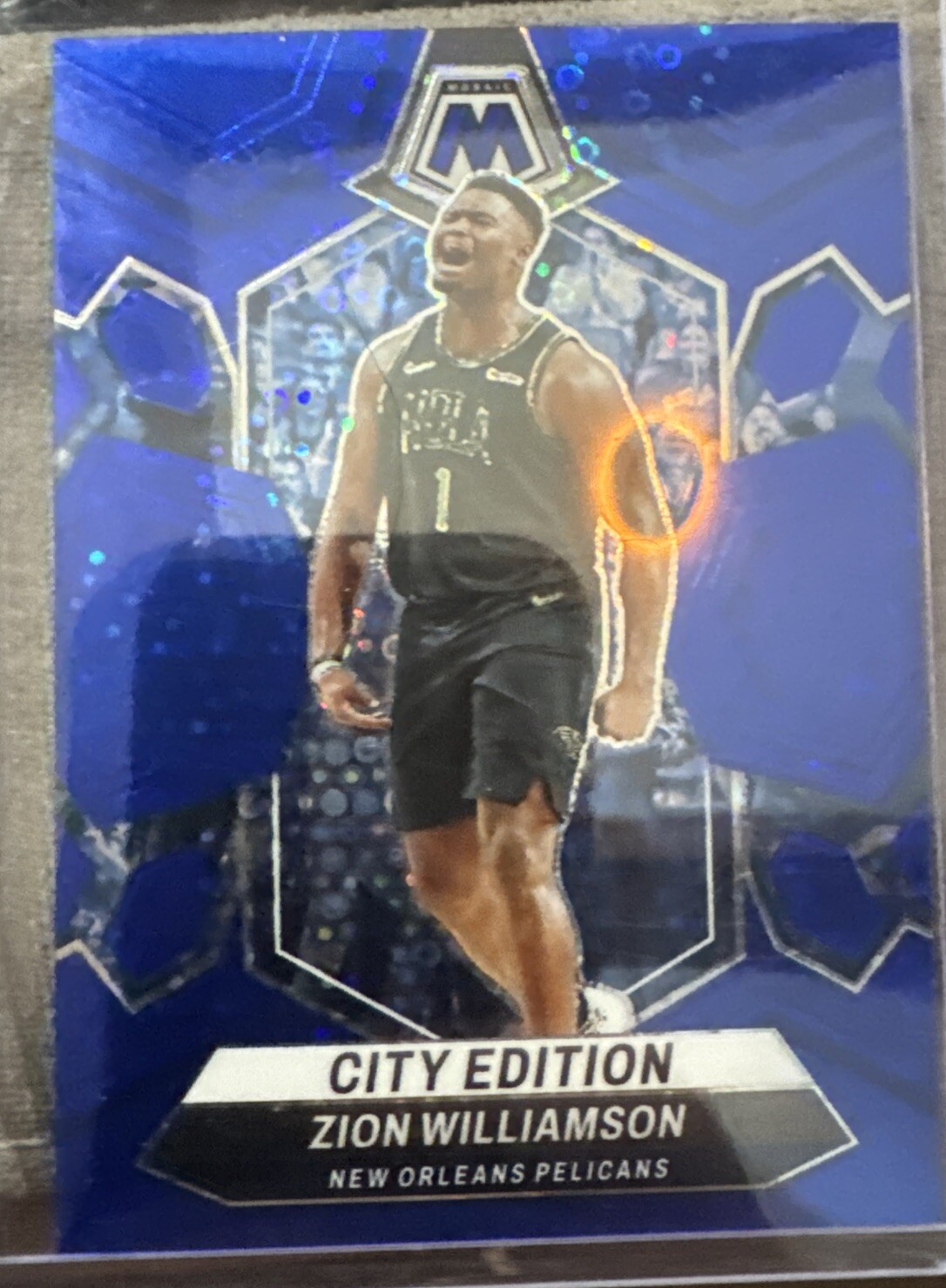 2023-24  - City Edition Fast Break Blue Mosaic Prizm #271 Zion Williamson /85