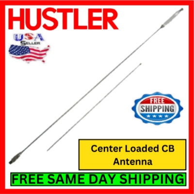 Hustler HQ-27 CB Antenna Center Loaded 55'' Stainless Steel Whip For Vehicle Kit