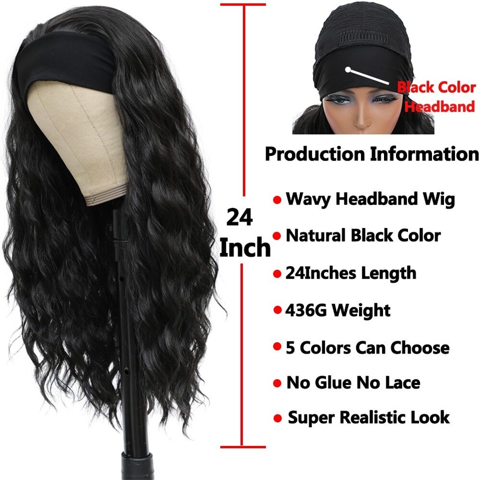 Perruque à Headband (bandeau) Longue Couleur Copper Intense - Réf. NIKITA 350, Synthétique, Neuf Avec étiquettes