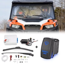 For Polaris General 1000 RZR 12V Electric Wiper Motor Kit + Wiper Rocker Switch 