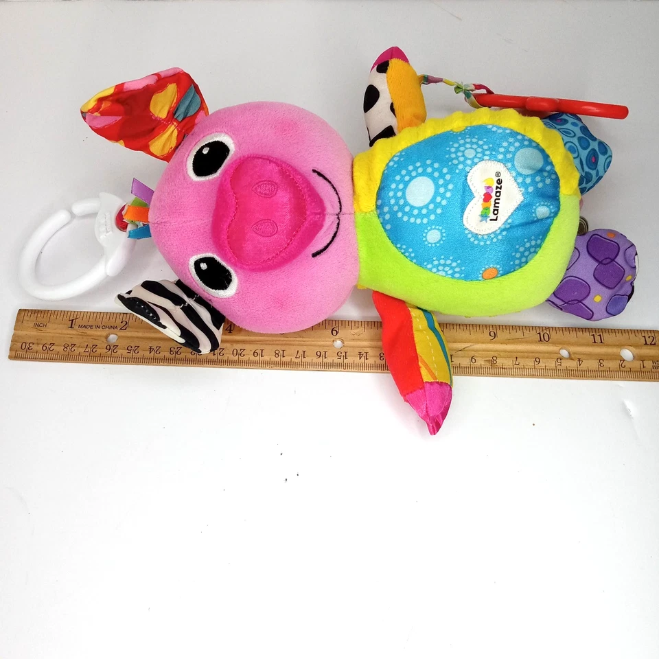 Juguete de peluche Lamaze Baby cerdo para apretar Olly Oinker desarrollo sensorial clip edad 0+ Foto 4 de 4