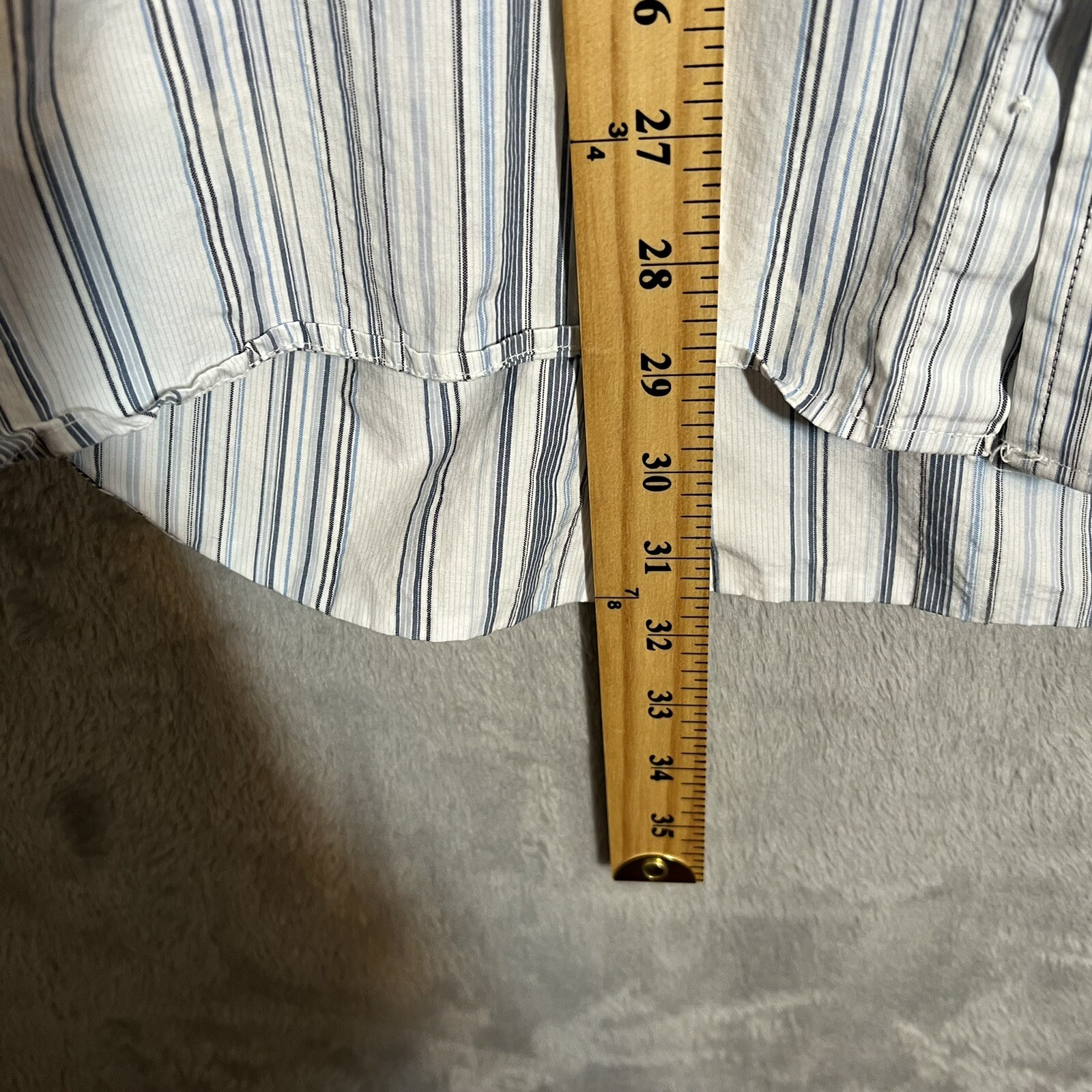 Tommy Hilfiger 80s Two Ply Fabric Striped Button Shirt Long Sleeve Mens Size XL thumbnail 9