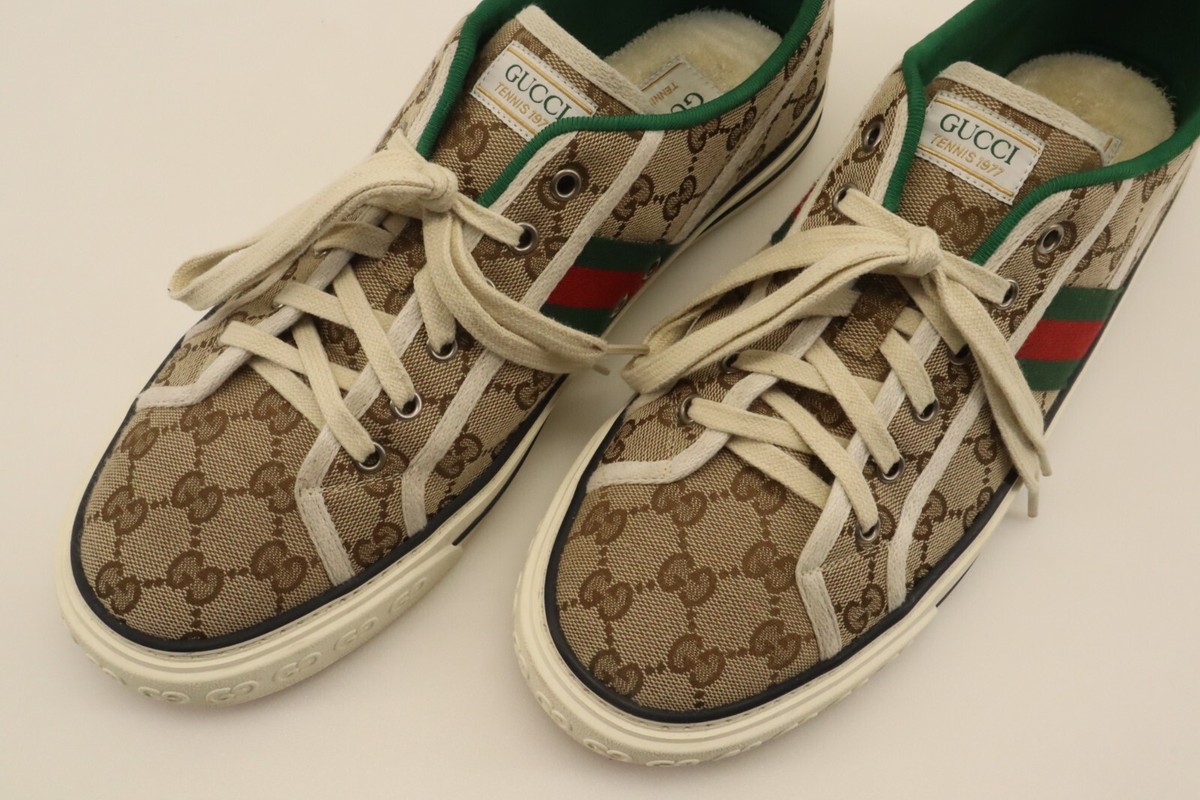 Gucci Tennis 1977 Size 11+ Low-Top Sneaker GG Canvas #20 | eBay