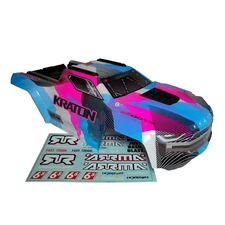 Arrma Kraton 6s V6 BLX CLIPLESS Body Shell Factory Painted Pink Blue & Decals