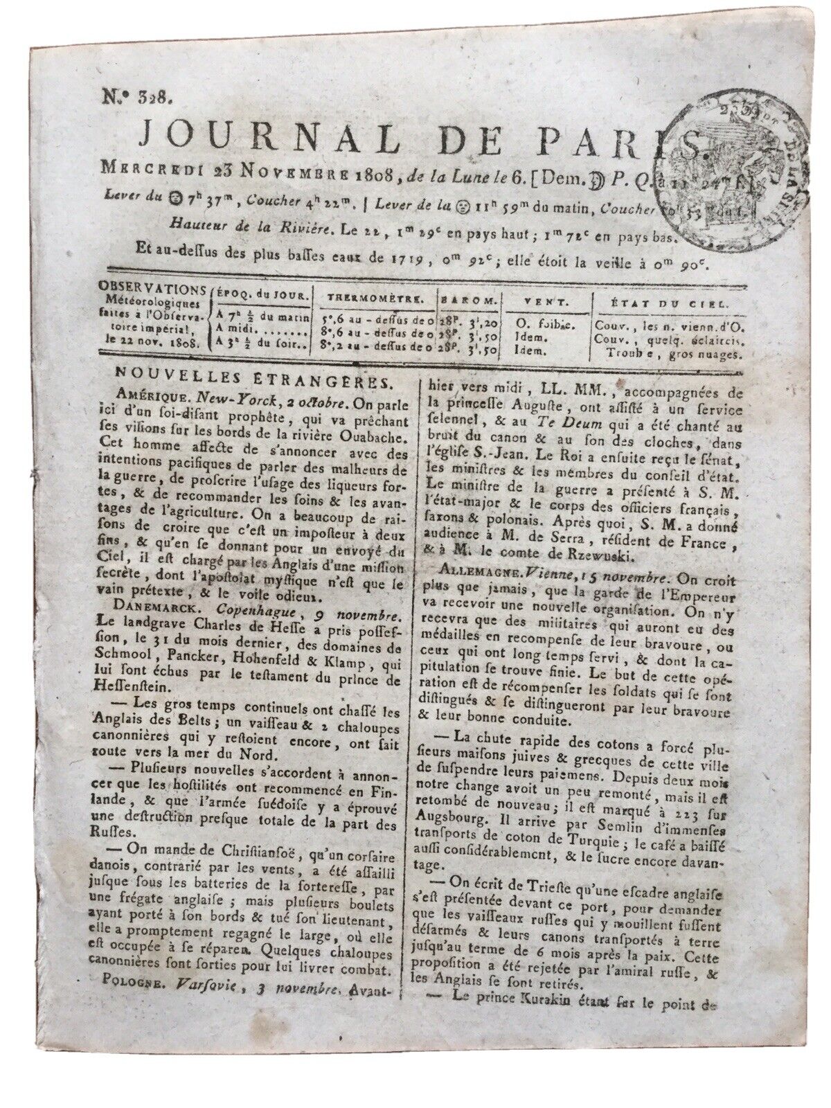 Bataille de Burgos 1808 Bulletin de l’armée d’Espagne Florida Blanca Badajoz