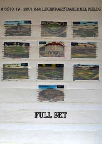 US Stamp Collection Including # 3510-19 - 2001 34c Legendary Baseball Fields - Picture 4 of 4