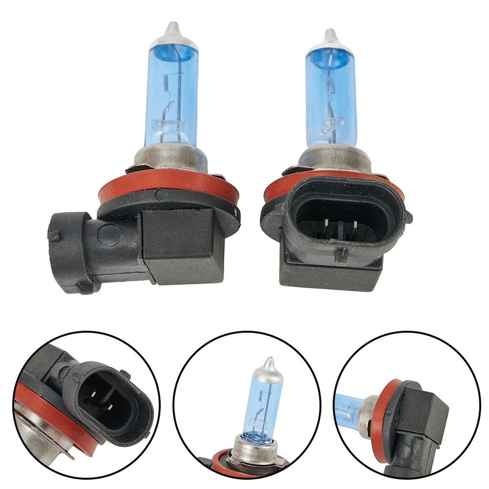 2Pcs H11 6000K Car Auto Xenon Gas Halogen Headlight Super Bright Lamp Bulbs 100W