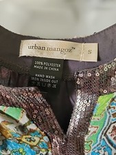 Urban Mangoz Silk Lined Sequin Gray Top S