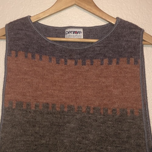 Penrose Sweater Vest Women's Small Wintuk Orlon Acrylic Side Tie Hippie Grandma - Picture 2 of 15