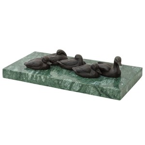 A bronze group of ducks and ducklings statue sculpture bronze stone