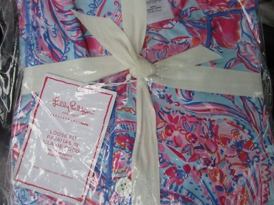 Pottery Barn Teen Lilly Pulitzer Isla De Coco Floral Pajamas medium loose fit