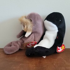 Ty ORIGINAL BEANIE BABY WAVES WHALE Jolly Walrus