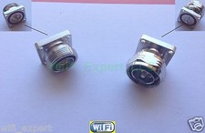 7/16 DIN Male Plug / Female Jack flange mount solder STRAIGHT RF Cable Connector