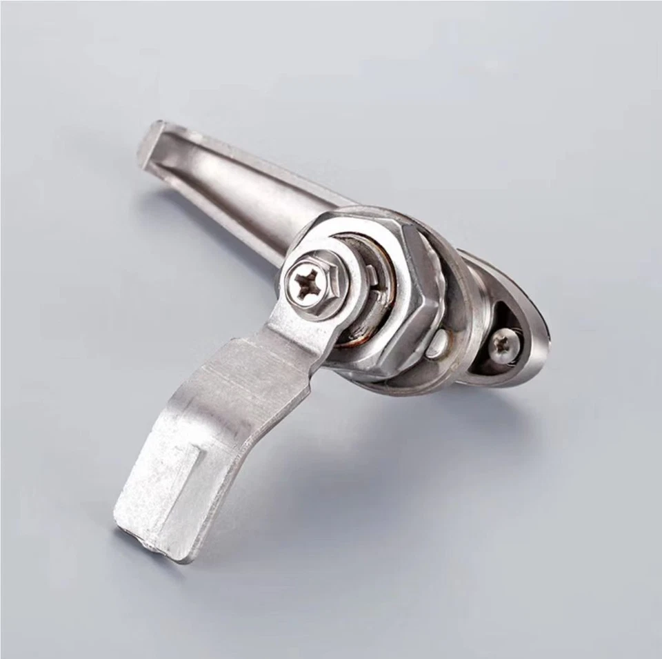 Cerradura de seguridad metálica empotrada con mango giratorio con 2 llaves núcleo de cobre no está abierto - Imagen 4 de 4