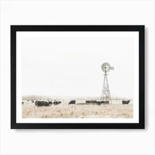Midwest Ranch Windmill Art Print Framed Wall Art Poster Canvas Print Picture