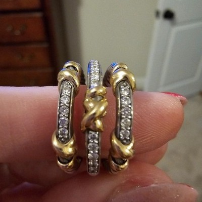 David Yurman Petite Helena Three Row Ring Size 8