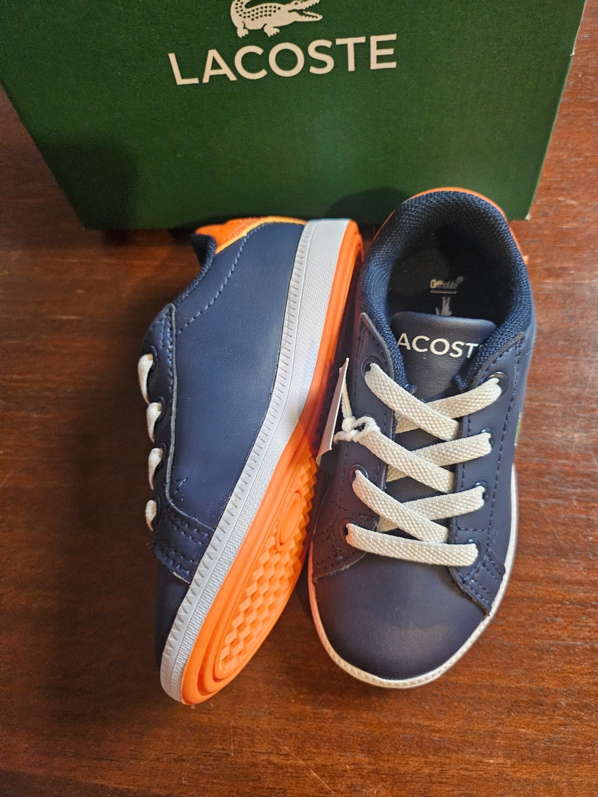 LACOSTE Graduate 222 Sneakers Navy White Size Infant 7 New in Box thumbnail 4