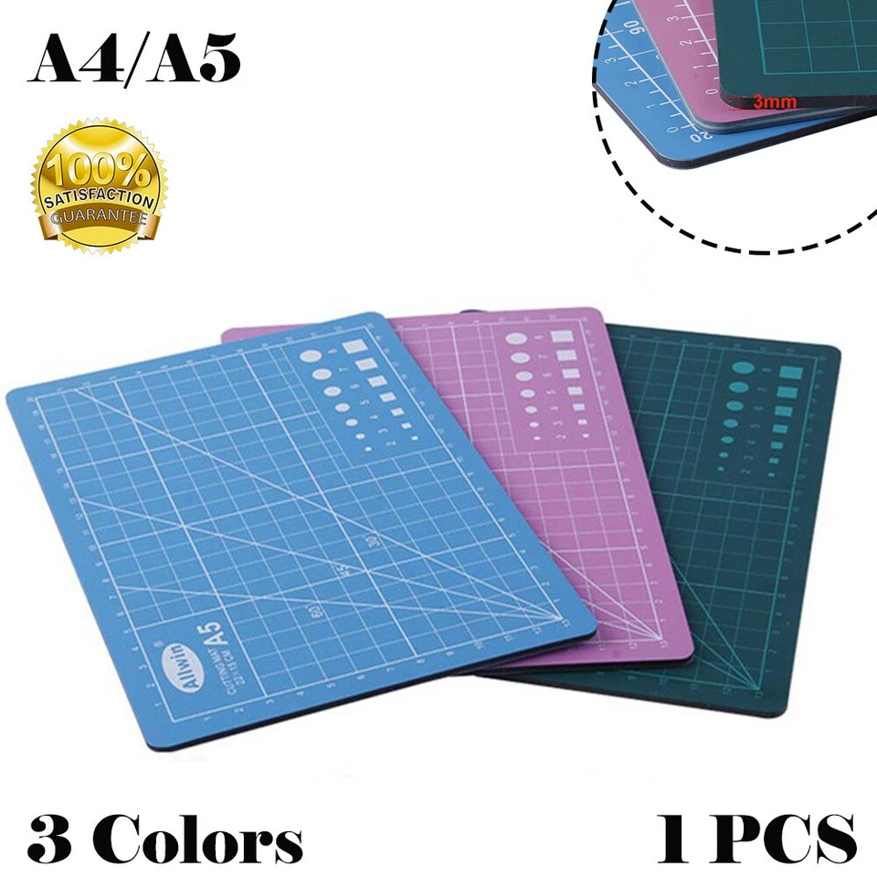 Schneidematte A4/A5 , Beidseitig Bedruckt, Selbstheilend, Unterlage, 3Farben NEU