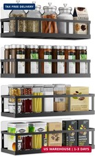 Spice Rack Wall Mounted, 4 Pack Pantry Door Organizer  Hanging Storage Baskets