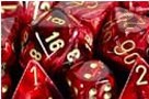 Wﾃδｼrfelset Vortex Dice邃｢ Polyhedral Burgundy/gold 7-Die Set NEU/OVP