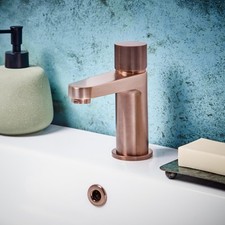 Bathroom Sink Basin Mixer Tap Fluted Round Handle Faucet Black/Brushed Gold UK