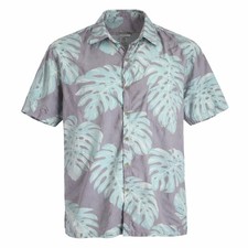 Cooke Street Hawaiian Aloha Shirt 2XL Floral Leaf Fronds Reverse Print