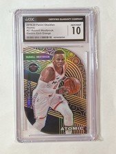 2019 Obsidian Atomic Electric Etch Orange /35 Russell Westbrook #27 - CGC 10