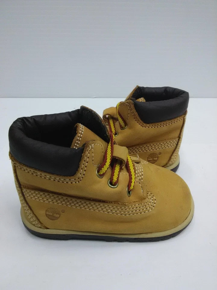 Timberland Botas Infantiles Talla 2 Marrón Trigo Cuello Acolchado Con Cordones Senderista 32867 Foto 4 de 4