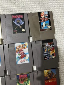 9 NES Games Lot Zelda II Final Fantasy Mario 2 Dragon Warrior Tested