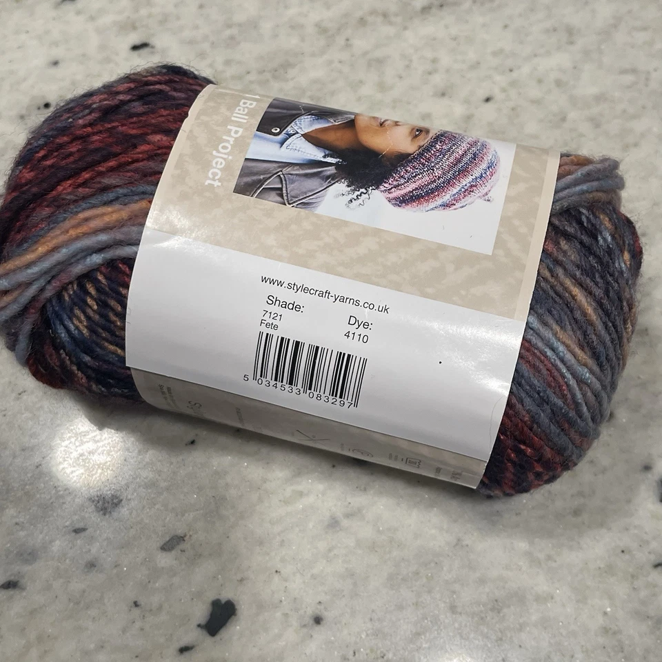 Lote de 2 hilos gruesos Stylecraft Carnaval tweed 7121 Fete 158 yardas mezcla de lana Foto 4 de 4