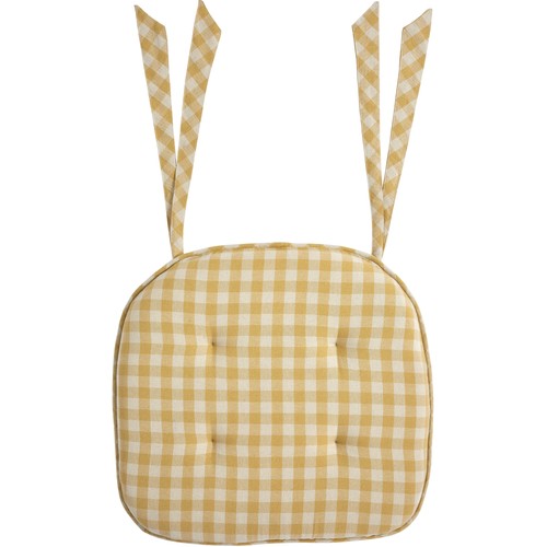 Golden Honey Check Chair Pad 16.5x18 - Picture 4 of 6