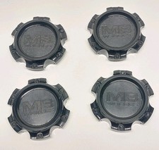  Mb Wheels Black 6 Lug Custom Wheel Center Caps Set Of 4 Used Cap 5372-61397