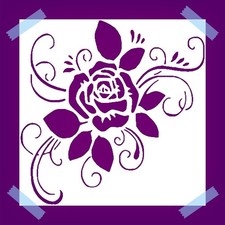 Rose Stencil 5.5x5.5"   Reusable Mylar Template for Painting