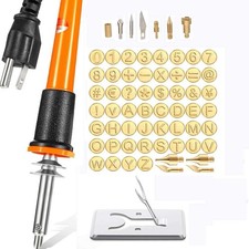 65-in-1 Pyrography Kit Soldering Iron Carving Pen with Letter  Number Stencils