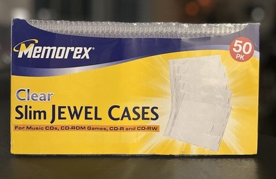 Memorex Clear Slim Jewel Cases 50 Pack CD DVD Music Video Burner Disks Sealed