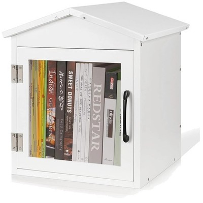 Rustic Outdoor Mini Library - Community Book Sharing Cabinet