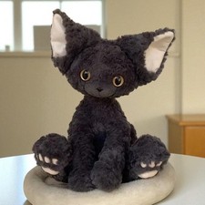 16" Black Cat Plush Toy Cute Stuffed Animal Gift Collectible